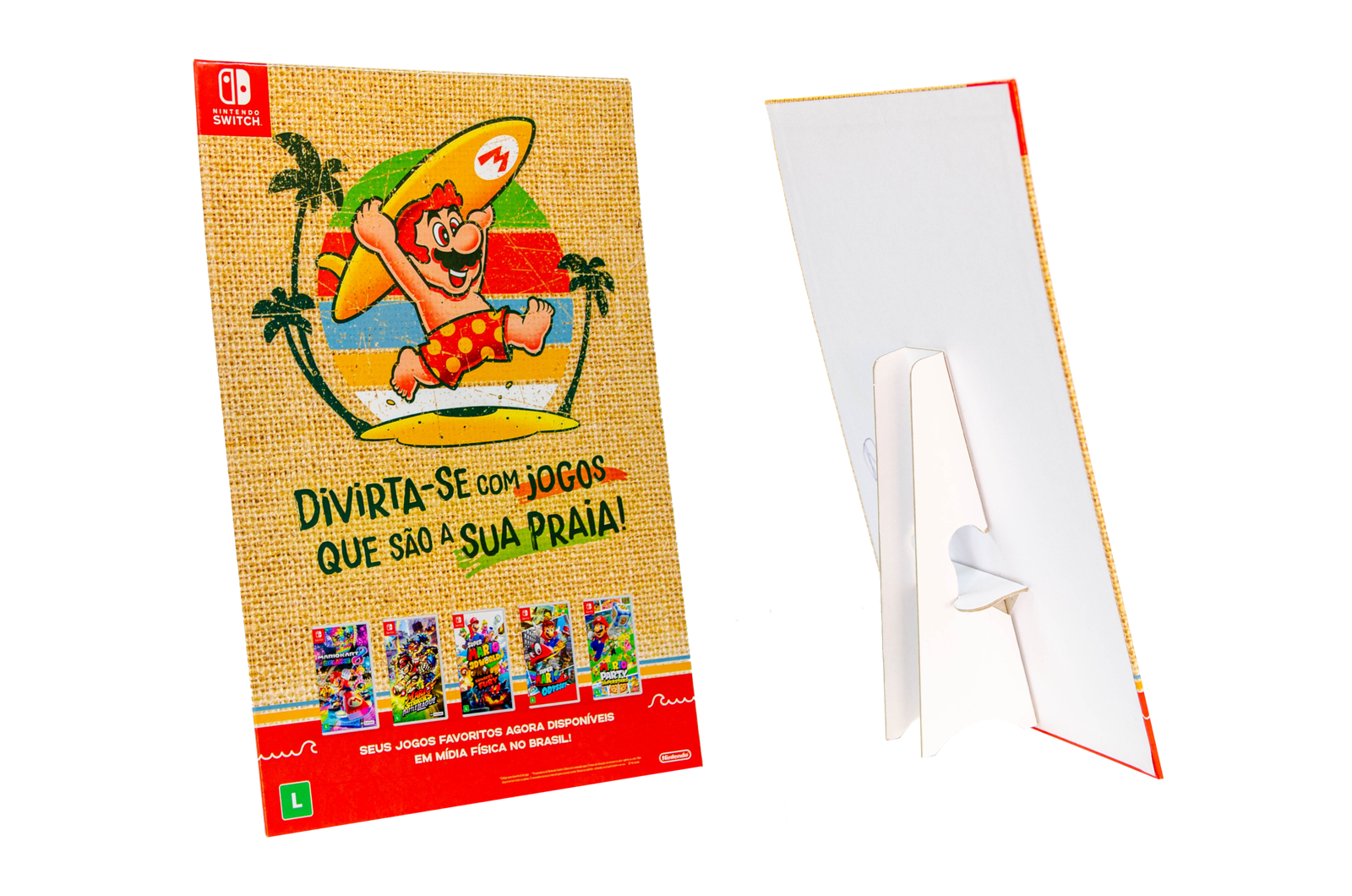 Display de mesa personalizado Nintendo com comunicação promocional e apoio cavalete